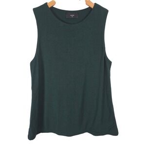 Mynta Dark Green Modal Spandex Sleeveless Crew Neck Tank Top SP Minimalist